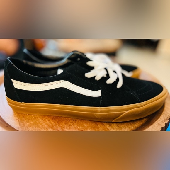 VANS Sk8-low Premium Leather Shoes (black/gum) size 13 men’s New 👈🏻 - Picture 3 of 13